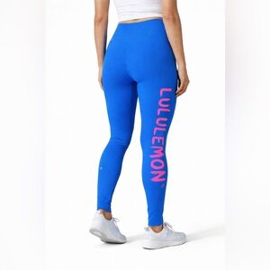 Lululemon x Ed Curtis Women’s Leggings Size 6 Blue/ Pink  Limited Collaboration